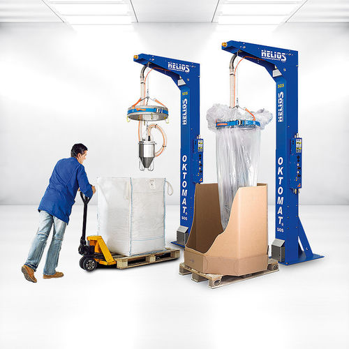 Вибрационное устройство для опорожнения биг-бэгов - Oktomat® SOS - HELIOS Gerätebau für Kunststofftechnik GmbH - автоматическое / с поднимающим устройством / для гранул