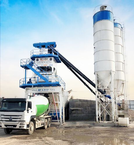 Стационарная бетоносмесительная установка - COMPACT-120 - Fabo Crushing Screening & Concrete Plants - компактная / с воронкой