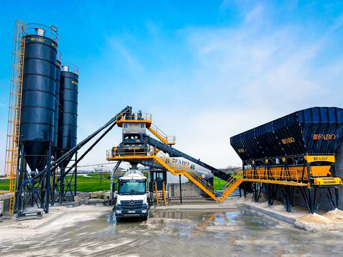 Стационарная бетоносмесительная установка - COMPACT-120 - Fabo Crushing Screening & Concrete Plants - компактная / с ленточным конвейером