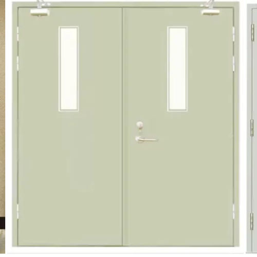 Огнезащитный ворота - Shanghai Kenvo Door Co., Ltd - створчатый / из металла / застекленный