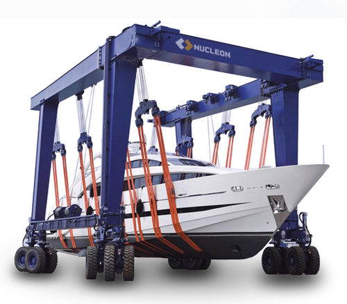Колесный козловой кран - MBH - Nucleon (Xinxiang) Crane Co., Ltd. - для использования на морских судах / двухбалочный / гидравлический