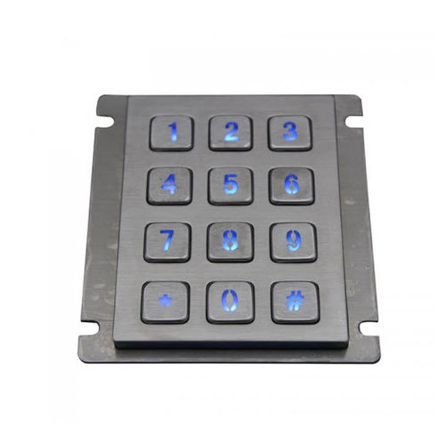 Цифровая клавиатура 12 клавиш - D-8208J-1-Backligh - ShenZhen DAVO Electronics Co., Ltd - встраиваемая / из нержавеющей стали / из сплава