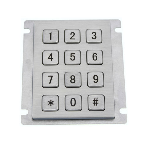 Цифровая клавиатура для контроля доступа - D-8208J-1 - ShenZhen DAVO Electronics Co., Ltd - 12 клавиш / встраиваемая / алюминиевый сплав