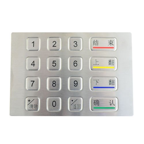 Цифровая клавиатура 16 клавиш - KY2130 - Shenzhen KEYU Co., Ltd  - встраиваемая / из нержавеющей стали / USB