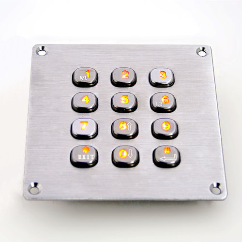 Цифровая клавиатура 12 клавиш - KY2083A - Shenzhen KEYU Co., Ltd  - встраиваемая / из нержавеющей стали / USB