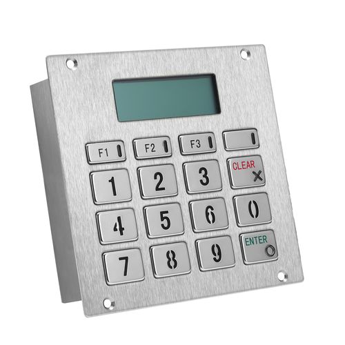 Цифровая клавиатура ЖК-дисплей - KY2388FR - Shenzhen KEYU Co., Ltd  - 16 клавиш / встраиваемая / из нержавеющей стали