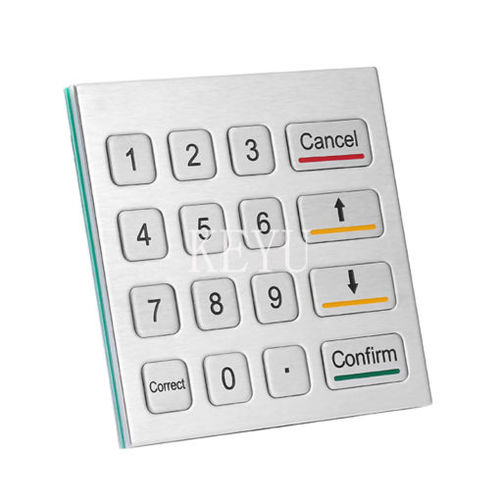 Клавиатура из нержавеющей стали - KY2100A - Shenzhen KEYU Co., Ltd  - встраиваемая / с механическими клавишами / 16 клавиш
