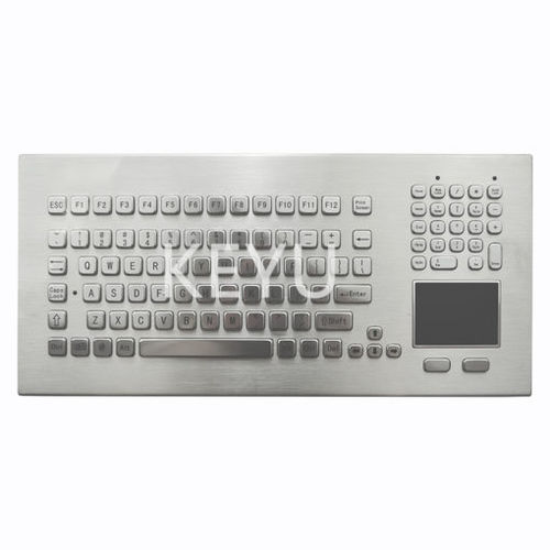 Клавиатура из матовой нержавеющей стали - KY-PC-MT385 - Shenzhen KEYU Co., Ltd  - встраиваемая / с механическими клавишами / 2 клавиши мыши