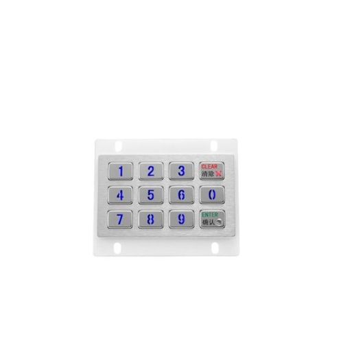 Цифровая клавиатура с подсветкой - KY2120-LED - Shenzhen KEYU Co., Ltd  - 12 клавиш / встраиваемая / из нержавеющей стали