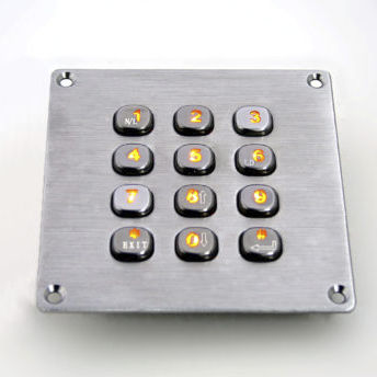 Цифровая клавиатура с подсветкой - KY2083-LED - Shenzhen KEYU Co., Ltd  - 12 клавиш / встраиваемая / из нержавеющей стали