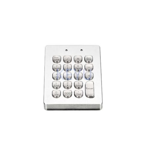 Цифровая клавиатура из посеребренного металла - KY-U90 Silver - Shenzhen KEYU Co., Ltd  - 19 клавиш / встраиваемая / из матового алюминия
