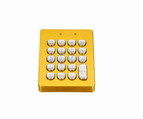 Цифровая клавиатура из золота - KY-U90 gold - Shenzhen KEYU Co., Ltd  - 19 клавиш / встраиваемая / из матового алюминия