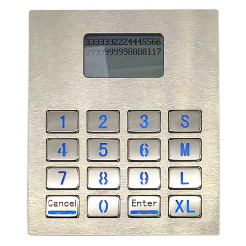 Цифровая клавиатура ЖК-дисплей - KY-3088LP-12864-B - Shenzhen KEYU Co., Ltd  - 16 клавиш / встраиваемая / из матового алюминия