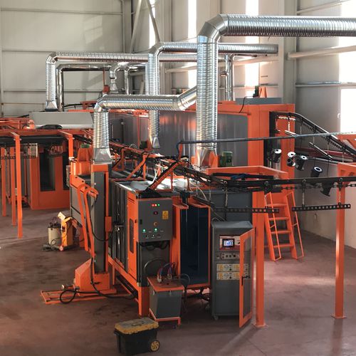 Автоматический линия порошковой окраски - powder coating line - İSTANBUL ELECTROSTATICS - с ручным приводом