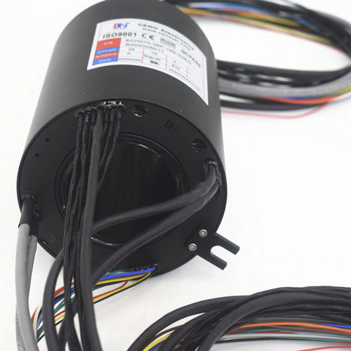 Вращающийся коллектор Gigabit Ethernet - ECN070-26P-19S-02EG - CENO Electronics technology Co., Ltd - с проходом в центре / промышленный / для передачи видеосигнала