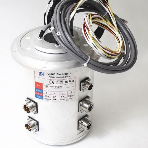 Вращающийся коллектор с проходящим валом - HG50160F-6P-23S - CENO Electronics technology Co., Ltd - для ротационного стола / промышленный / алюминиевый сплав