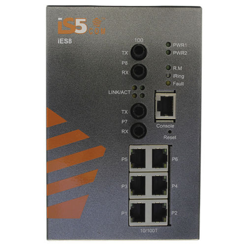 Управляемый коммутатор Ethernet - iES8-S - iS5 Communications - 8 портов / на DIN-рейке / для монтажа на панели