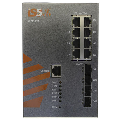 Управляемый коммутатор Ethernet - iES12G - iS5 Communications - 12 портов / Gigabit Ethernet / на DIN-рейке