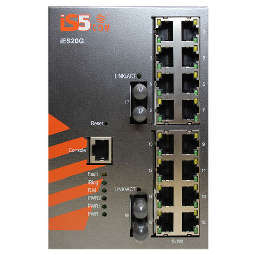 Управляемый коммутатор Ethernet - iES20G - iS5 Communications - 18 портов / на DIN-рейке / быстрый