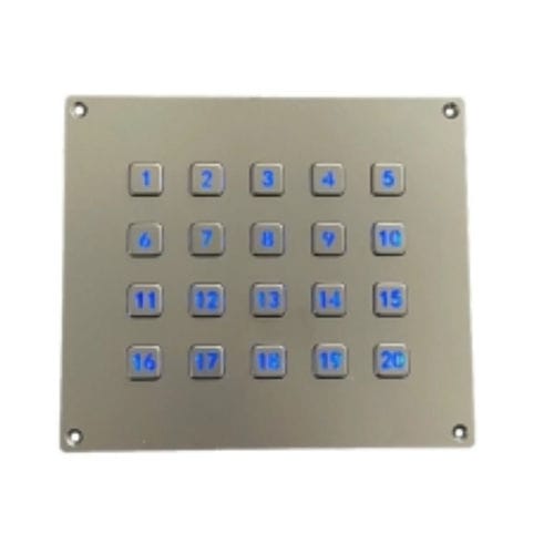 Цифровая клавиатура 20 клавиш - CK-KE166145 - Clickin Industrial Co., Ltd. - встраиваемая / из нержавеющей стали / прочная