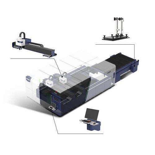 Станок для резки высокая мощность - GV - HSG LASER CO.,LTD - волоконный лазер / лазер 2D / для металла