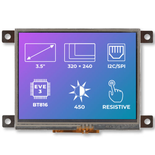 Блок индикации TFT - RiTFT-35-RES-FR - Riverdi - с резистивным сенсорным экраном / 320x240 / промышленный