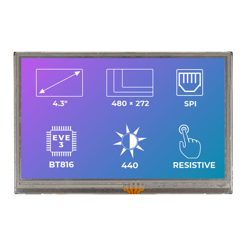Блок индикации TFT - RiTFT-43-RES - Riverdi - с резистивным сенсорным экраном / 320x240 / промышленный