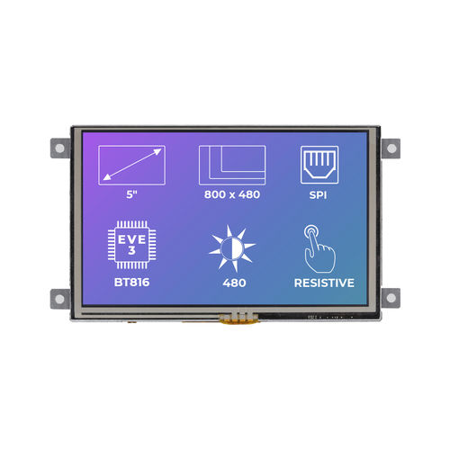 Блок индикации TFT - RiTFT-50-RES-FR - Riverdi - с резистивным сенсорным экраном / 800x480 / промышленный
