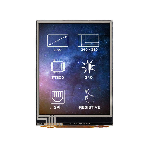 Блок индикации TFT - RVT28AEFNWR00 - Riverdi - с резистивным сенсорным экраном / 320x240 / промышленный