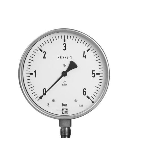 Манометр со шкалой - R 400 - Schmierer GmbH - резьбовой / из нержавеющей стали / с трубкой Бурдона
