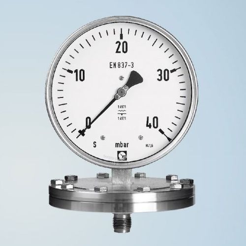 Мембранный манометр - PGU 100 - Schmierer GmbH - со шкалой / с фланцем / встраиваемый