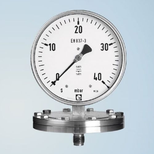 Манометр со шкалой - PGU 250 - Schmierer GmbH - резьбовой / с фланцем / встраиваемый