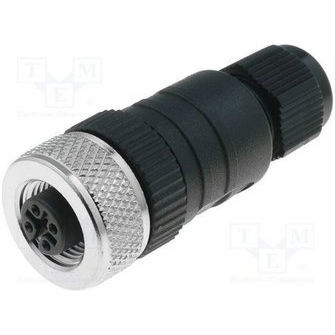Соединитель для передачи данных - CON-M12X4-STRX - PT Limited - прямой / внутренняя резьба / винтовой