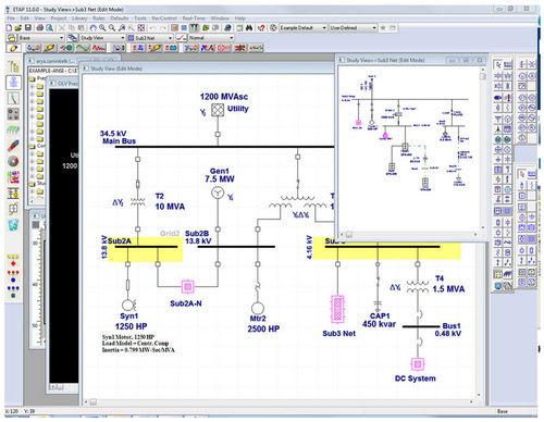 Программное изделие для управления - One-Line Diagram - Etap