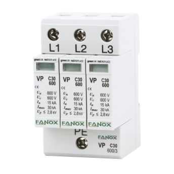 Молниеотвод класс II - VP C30 600/3 - FANOX ELECTRONIC - для электроустановки / компактный / с варистором