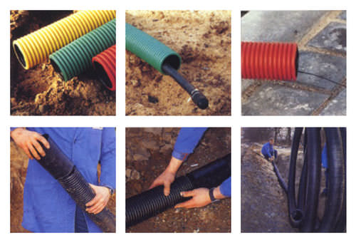 Оболочка для защиты - EUCAPROTECT - Eupen Plastic Pipe Division - гофрированная / для кабелей / из ПЭНД