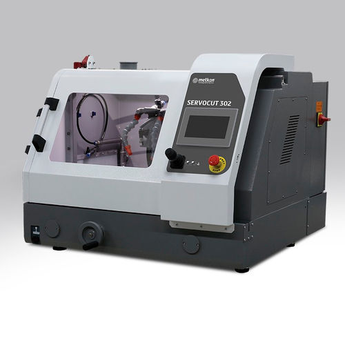 Станок для резки с мокрым абразивом - SERVOCUT 302-AA series - Metkon Instruments Inc. - с вертикальным лезвием / для металла / для проб