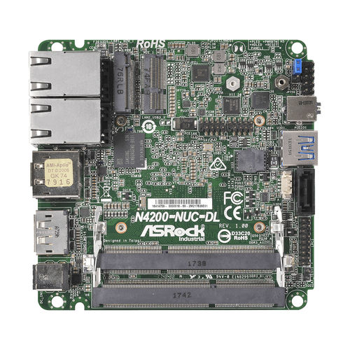 Материнская плата NUC - J3455-NUC-DL  - ASRock Industrial - Intel® Apollo Lake / Intel® Celeron® J3455 / DDR3L SO-DIMM