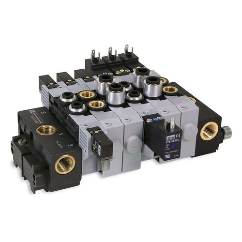 Распределительный блок с ручным управлением - PVL-B2 series - Parker Pneumatic Division Europe - пневматический / 3/2 каналов / 5/2 канала