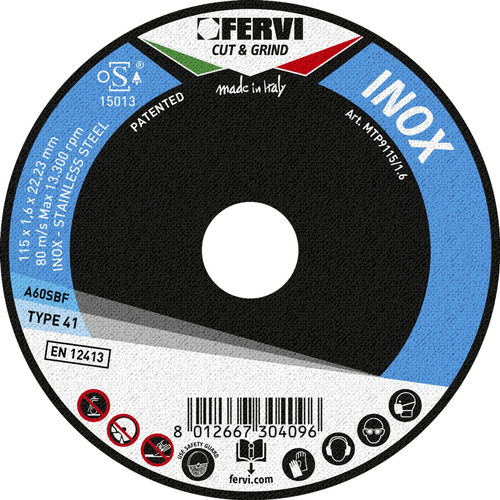 Режущий круг для стали - MTP9115/1.0 - FERVI - из стали