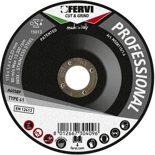 Режущий круг для стали - MSD8115/6.5 - FERVI - из стали / для ручного заточного станка