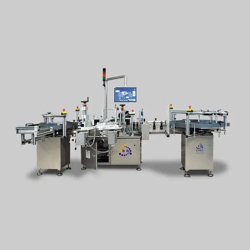 Полностью автоматическая этикетировочная машина - VRM-DS - b+b Automations- und Steuerungstechnik GmbH - для бутылок / шпуля / полусферическая