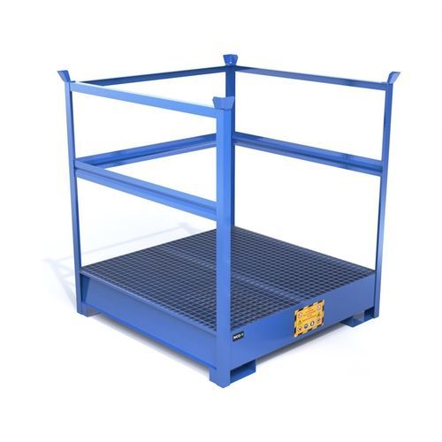 Сборный поддон для бочек - ECO404 - Ricomi srl - 4 бочки / из гальванизированной стали / с оцинкованной решеткой