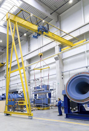 Однобалочный полукозловой кран - Alexandria Crane Systems - на рейке / электрический