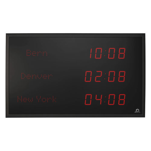 Часы с часовым поясом - TZI series - MOBATIME Swiss Time Systems - цифровое / светодиодное / для интерьера