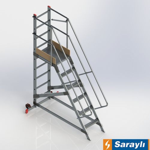 Выдвижная лестница из алюминия - SARAYLI LTD. STI. - с платформой