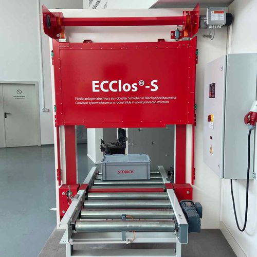 Вертикальный раздвижной ворота - ECClos®-S - STOBICH FRANCE - из металла / для ленточного конвейера / огнезащитный