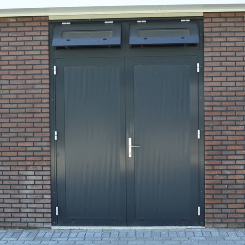 Ворота вращающийся - DD(S)-1751 - Salco Industrial Doors - из стали / застекленный / для использования в помещениях