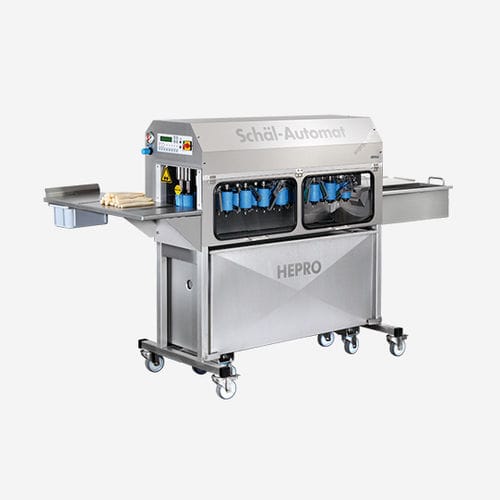 Станок для очистки кожуры для спаржи - HSM-180 - Hepro GmbH Maschinen und Spezialgeräte Nahrungsmitteltechnik - с ножами / роликовый / полностью автоматический