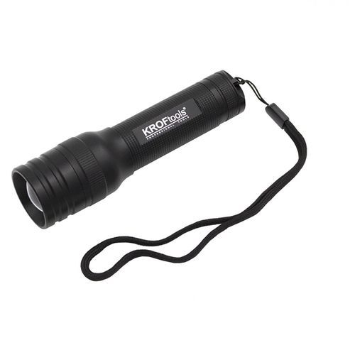 Светодиодный фонарик - 1070 - KROFtools Professional Tools - с батареей / регулируемый